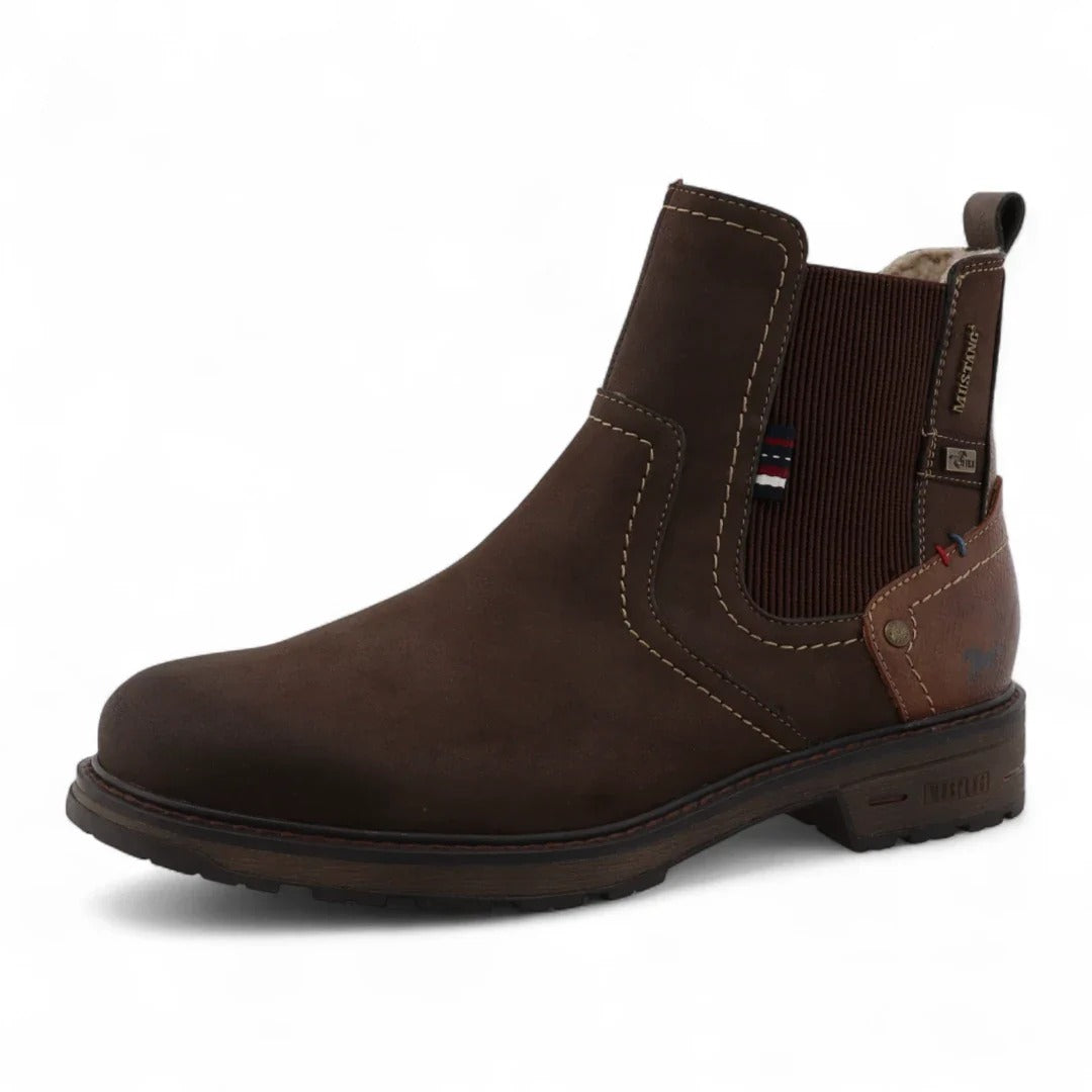 Herren-Chelsea-Stiefeletten, mokkabraun, wasserabweisend