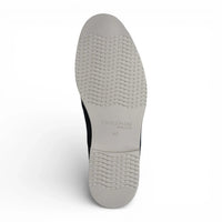Herren-Derbyschuhe aus marineblauem Wildleder mit schlichter Zehenpartie