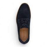 Herren-Derbyschuhe aus marineblauem Wildleder mit schlichter Zehenpartie