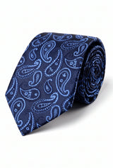 Herrenkrawatte mit marineblauem Paisleymuster
