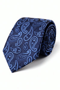 Herrenkrawatte mit marineblauem Paisleymuster