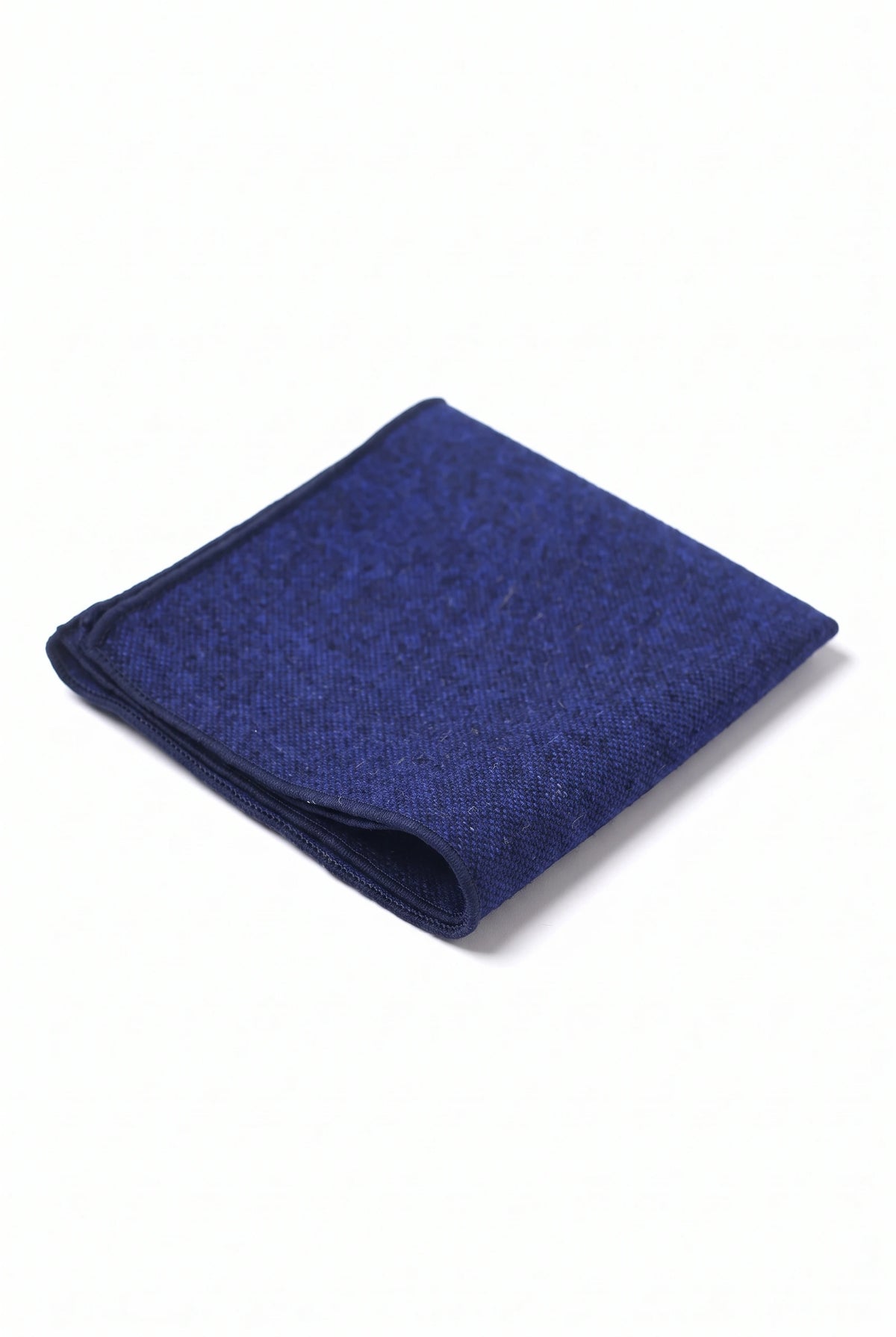 Einstecktuch für Herren aus marineblauem Tweed-Wollmischgewebe