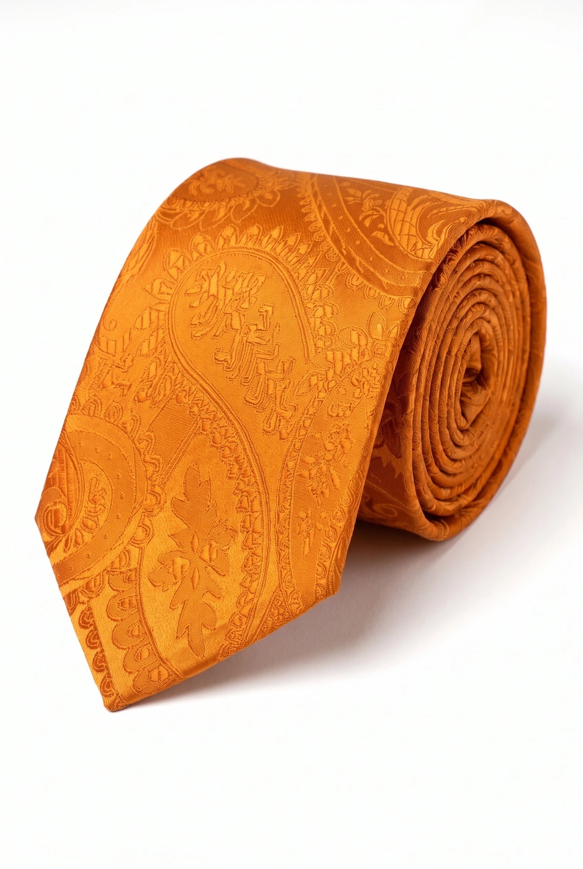 Geschenkset für Herrenkrawatten mit orangefarbenem Paisley-Muster