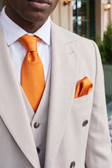 Orangefarbenes Krawatten-Set für Herren