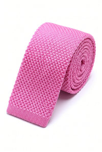 Rosa Strickkrawatte für Herren