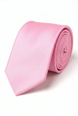 Herrenkrawatte, schmal, 6 cm, einfarbig, rosa