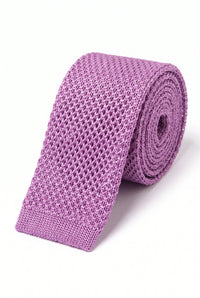 Lila Strickkrawatte aus Polyester für Herren