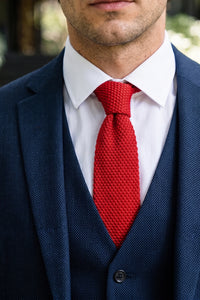 Rote Strickkrawatte für Herren