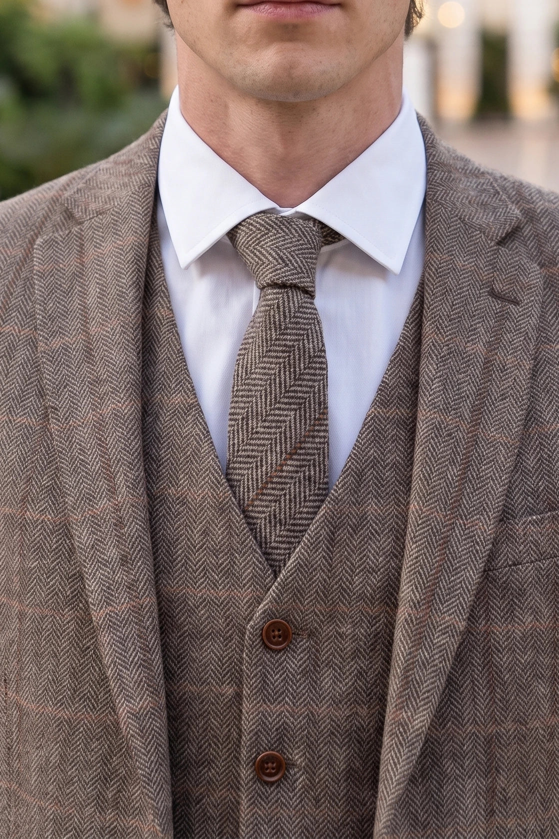 Rote Herrenkrawatte aus Wollmischung und Tweed