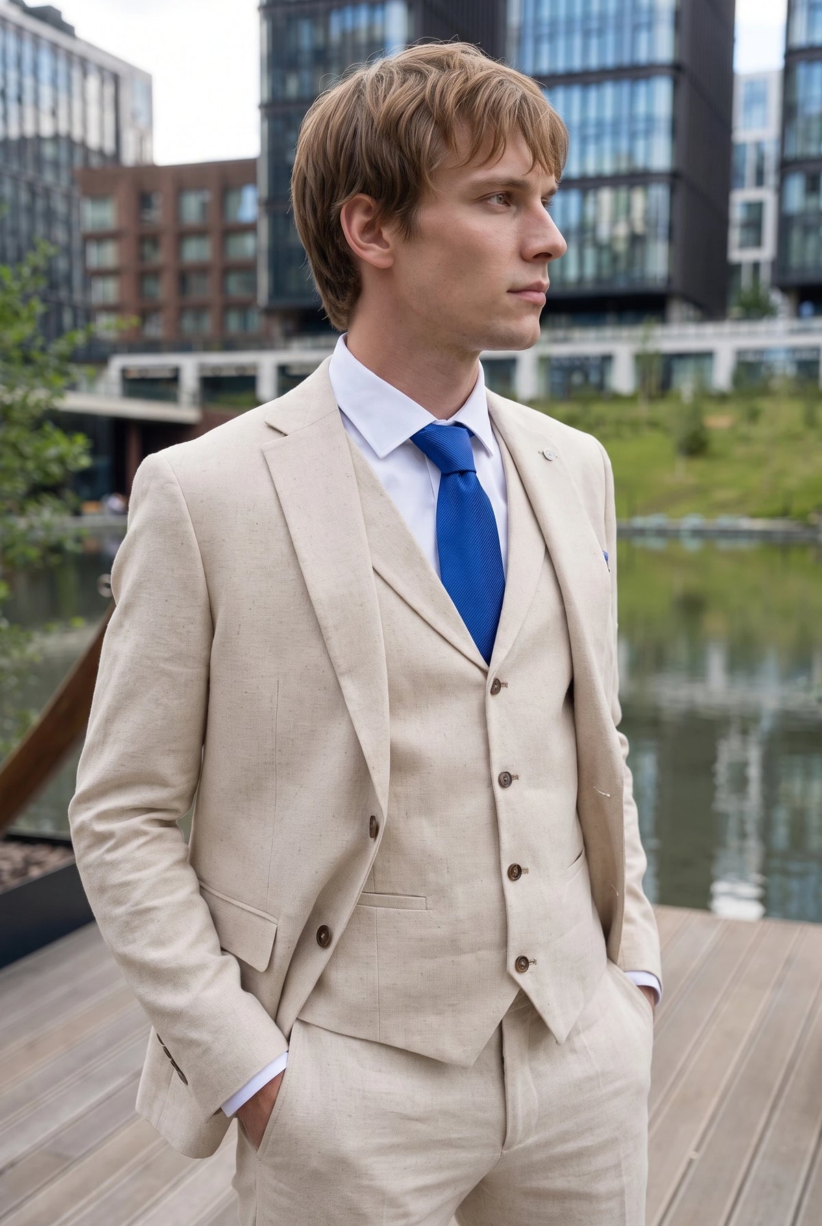 Herrenkrawatte, königsblau, 6 cm schmal