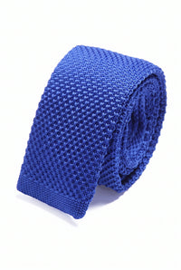 Königsblaue Strickkrawatte für Herren