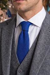 Königsblaue Strickkrawatte für Herren