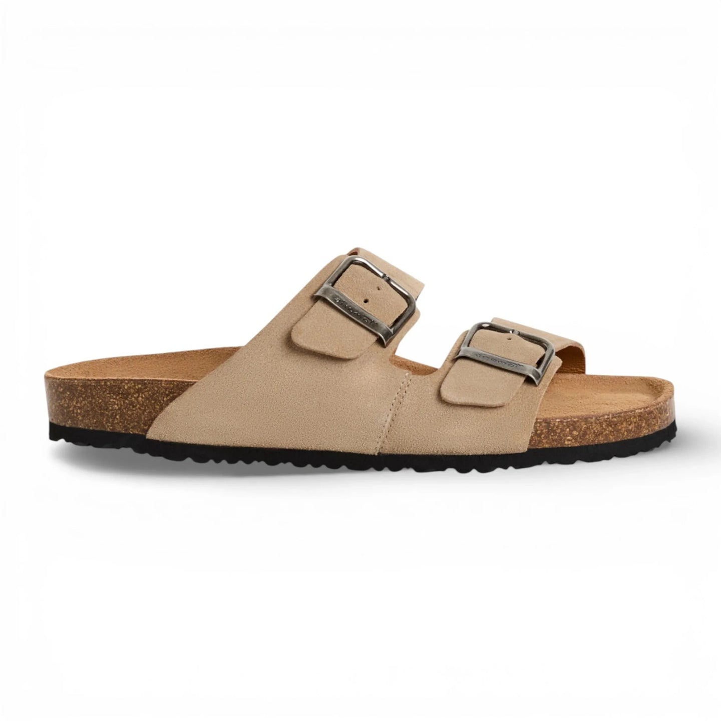 Herren-Sandalen aus sandbeigem Leder mit Fußbett zum Hineinschlüpfen