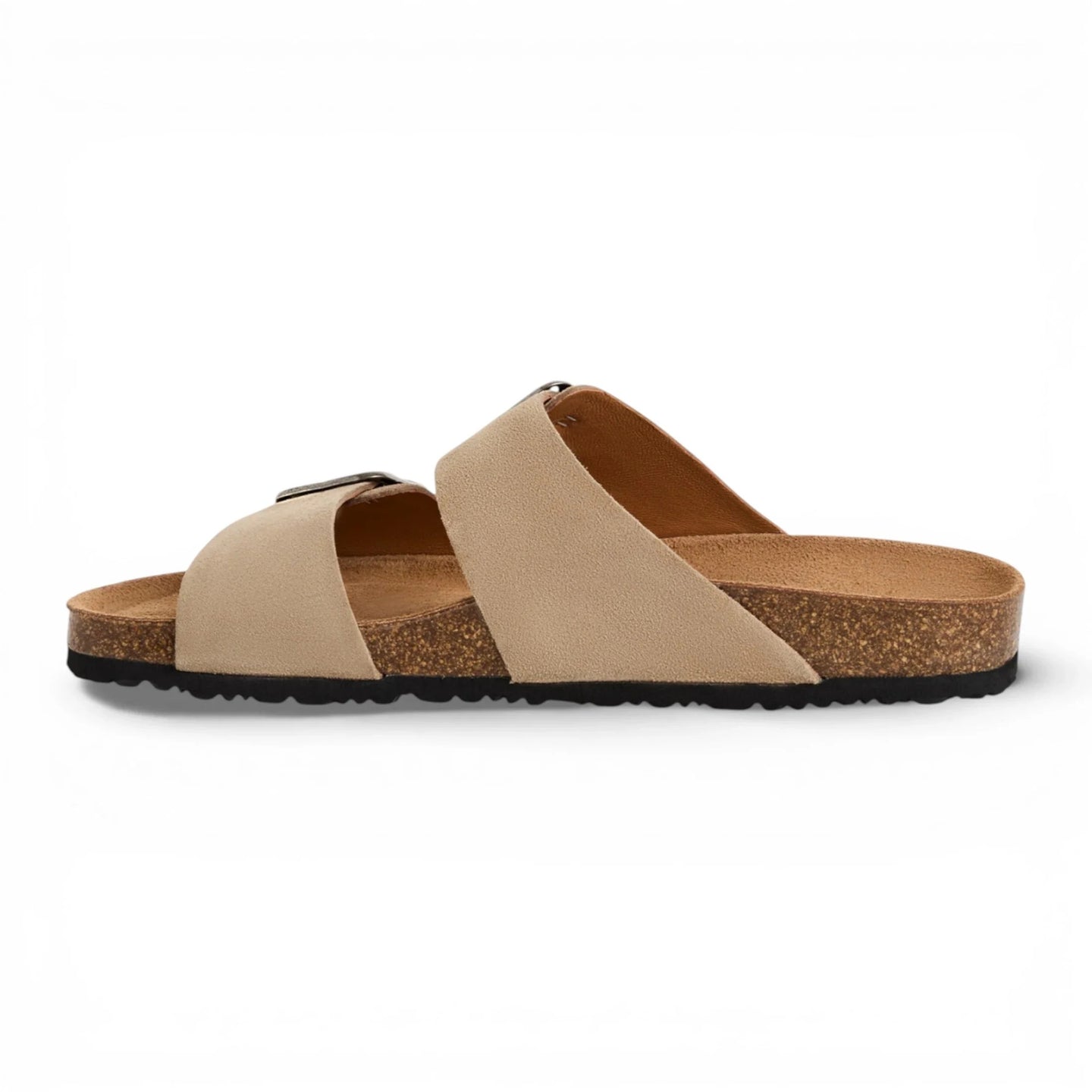 Herren-Sandalen aus sandbeigem Leder mit Fußbett zum Hineinschlüpfen