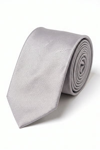 Herrenkrawatte, silber, schmal, 6 cm, einfarbig