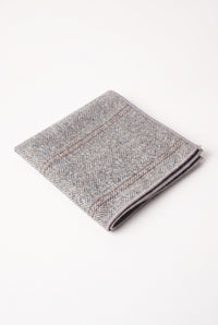 Silbernes Tweed-Einstecktuch für Herren
