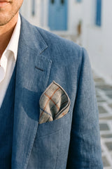 Silbernes Tweed-Einstecktuch für Herren