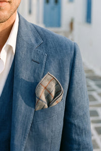 Silbernes Tweed-Einstecktuch für Herren