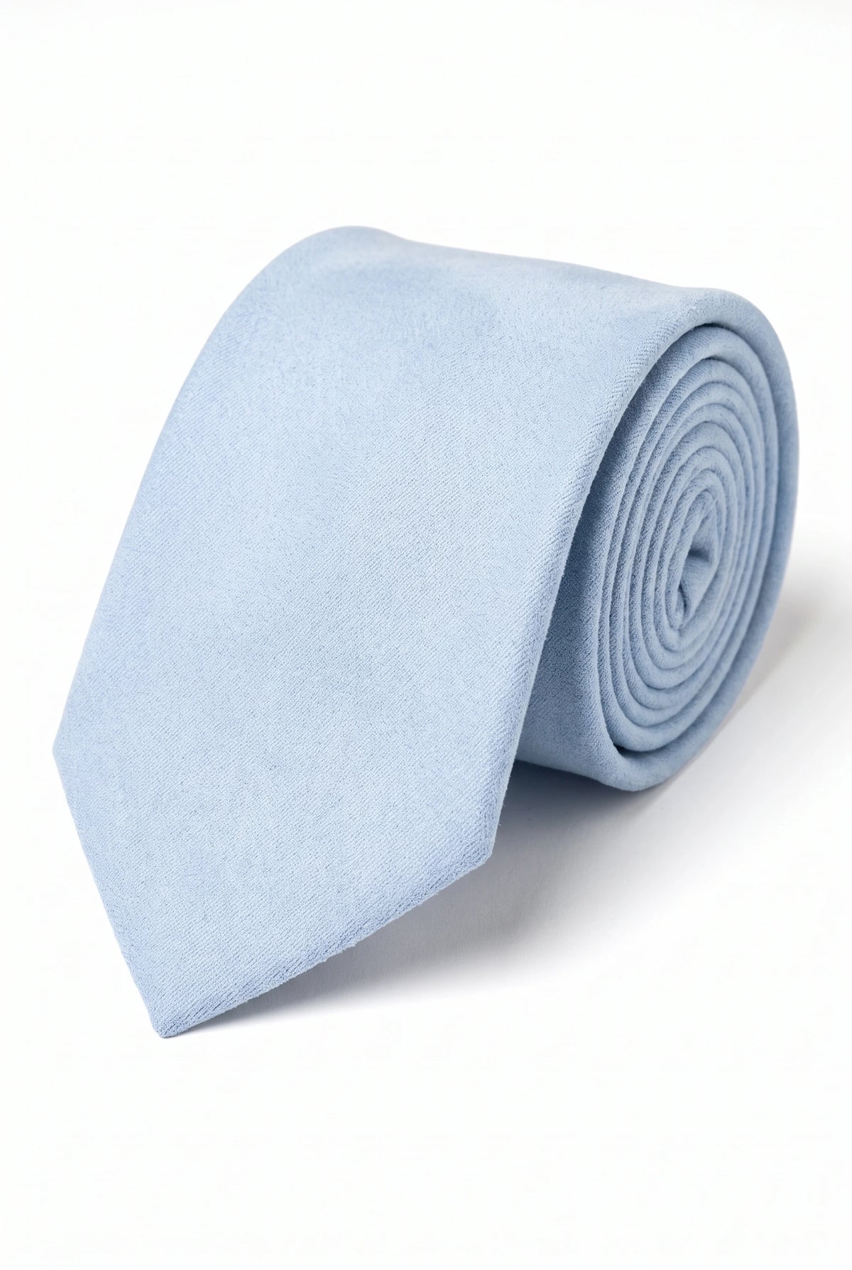 Herrenkrawatte in Himmelblau mit Wildlederfinish