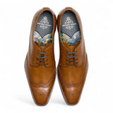 Klassische, formelle Brogue-Schnürschuhe aus hellbraunem Leder für Herren