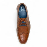 Herren-Oxford-Brogue-Schuhe aus hellbraunem Leder