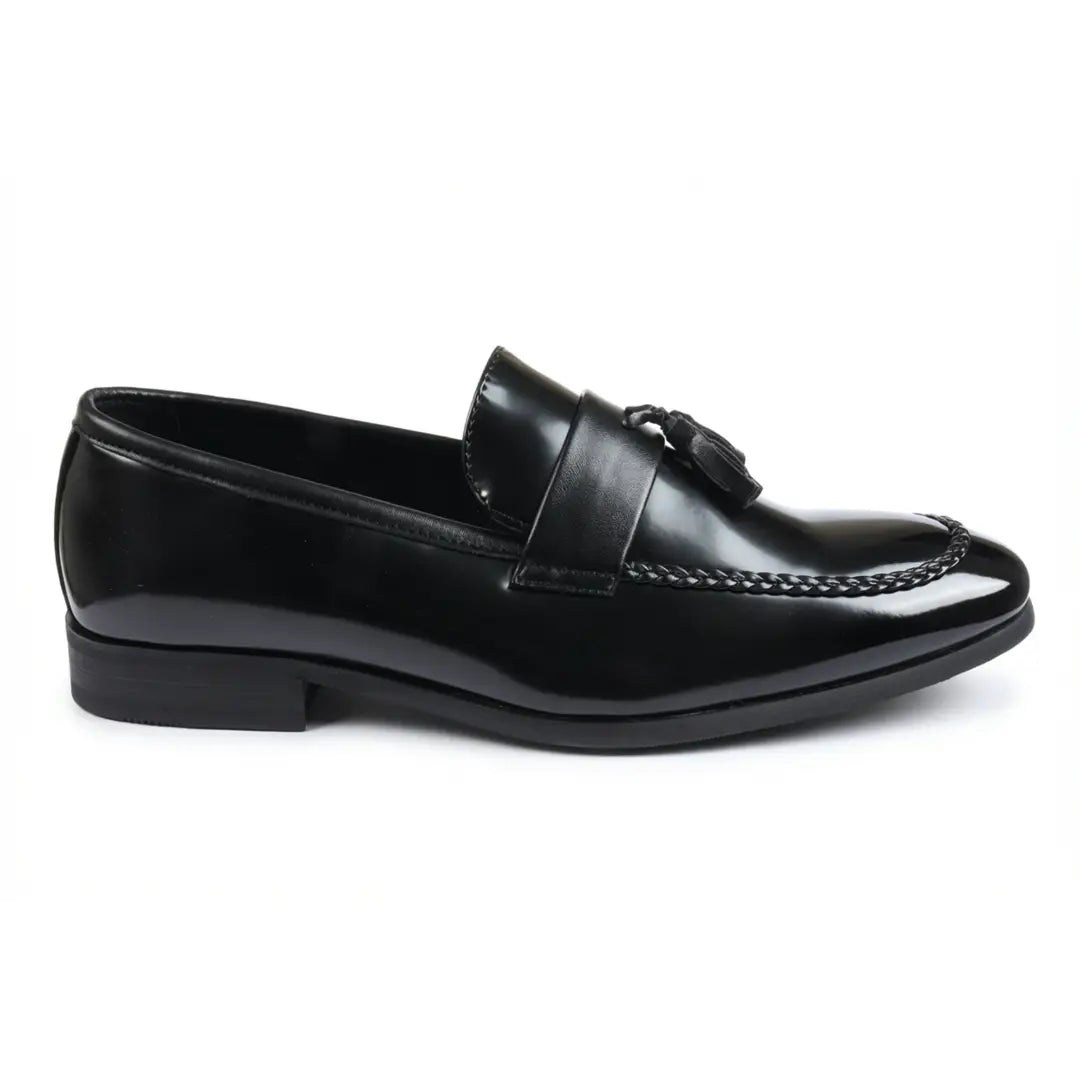 Herren-Slipper mit Quasten und Hochglanzfinish