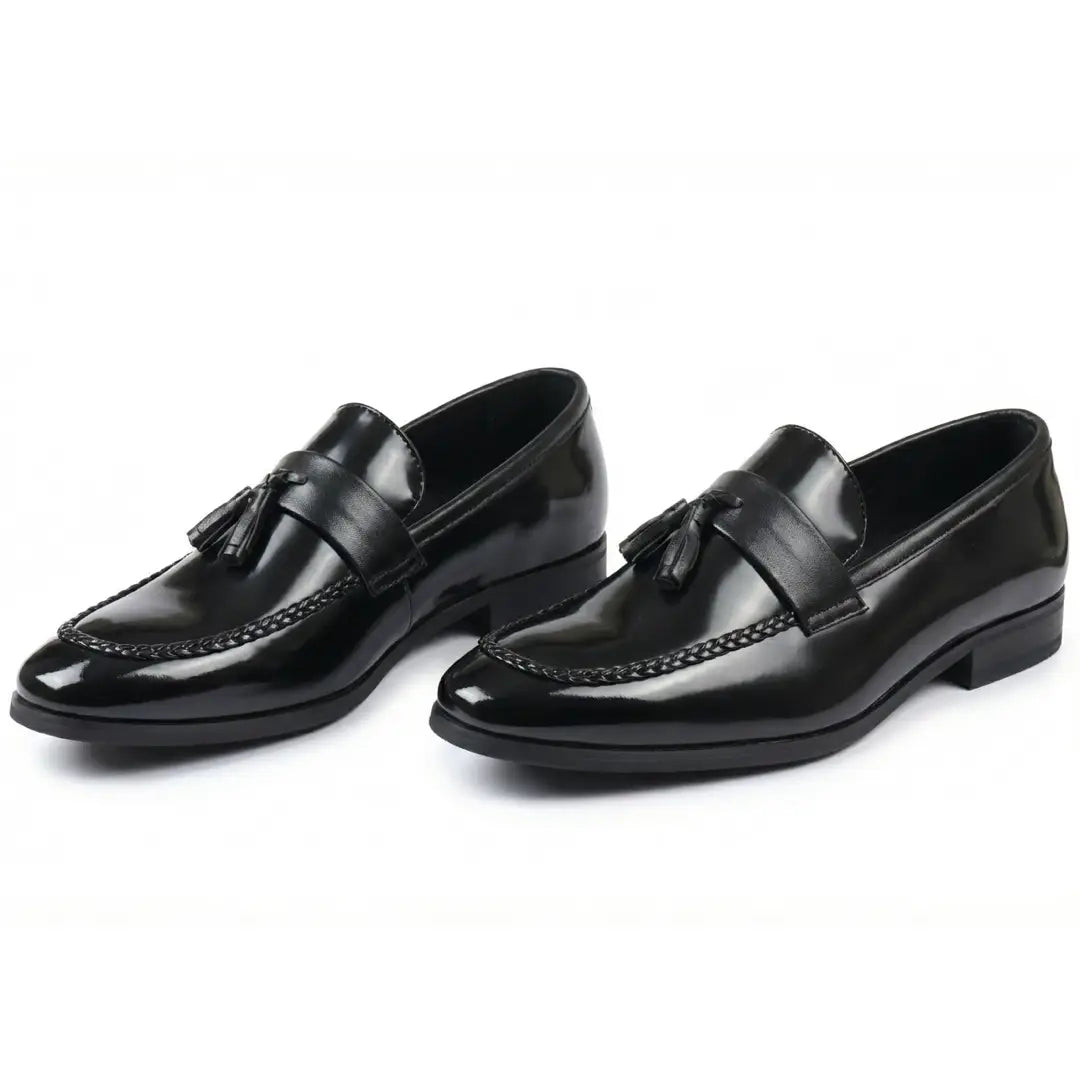Herren-Slipper mit Quasten und Hochglanzfinish
