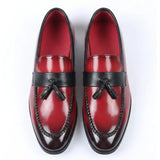 Herren-Slipper mit Quasten und Hochglanzfinish