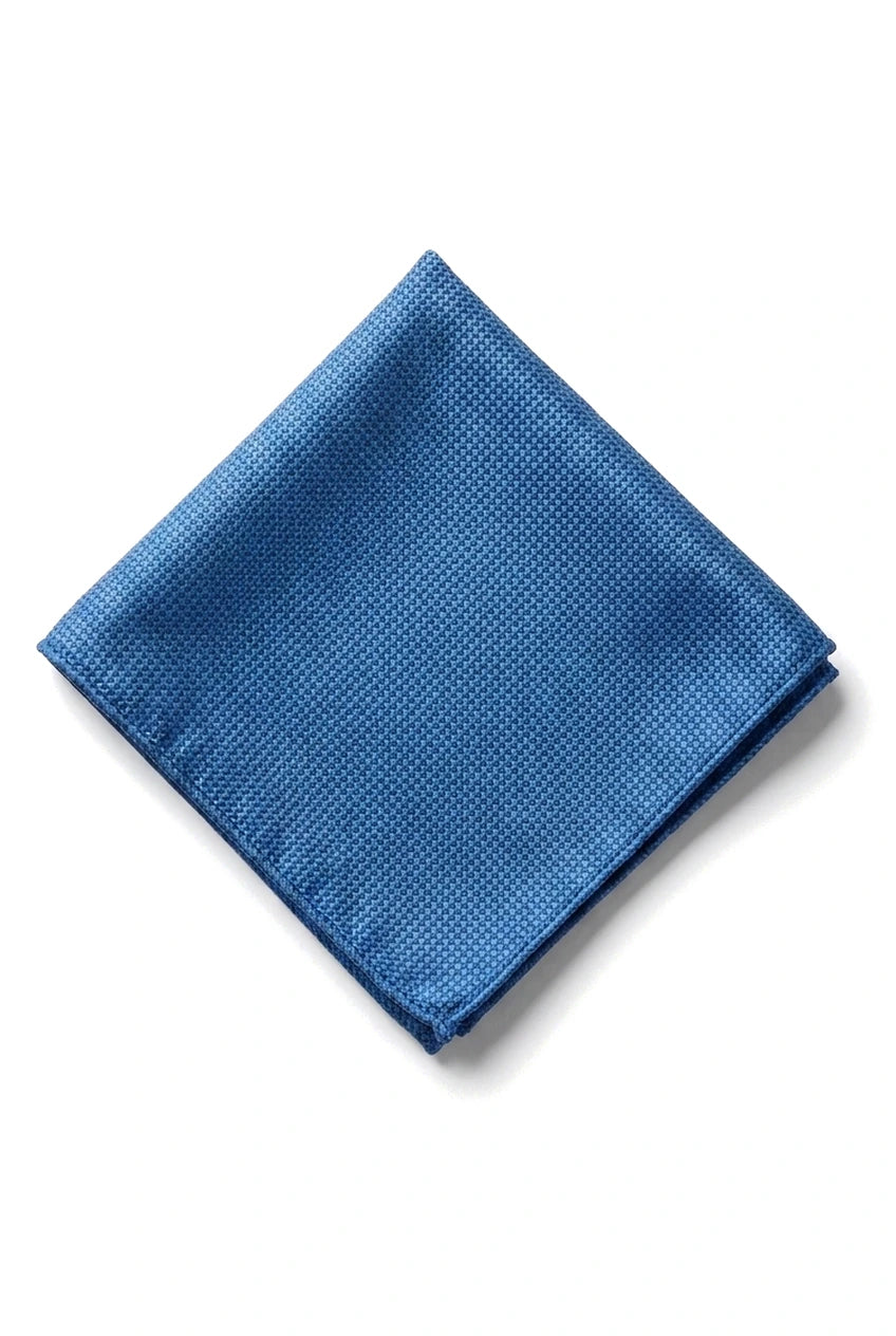 Herren Krawatte Einstecktuch Set Formale Solide Krawatte - Blau