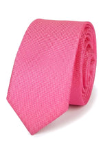 Herren Krawatte Einstecktuch Set Formelle einfarbige Krawatte - Fuchsie