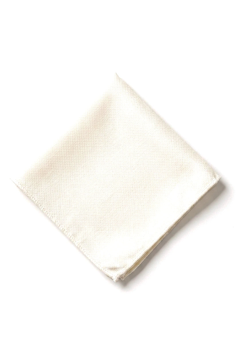 Herren Krawatte Einstecktuch Set Formelle einfarbige Krawatte - Elfenbein
