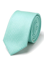 Herren Krawatte Einstecktuch Set Formelle Solide Krawatte - Mint