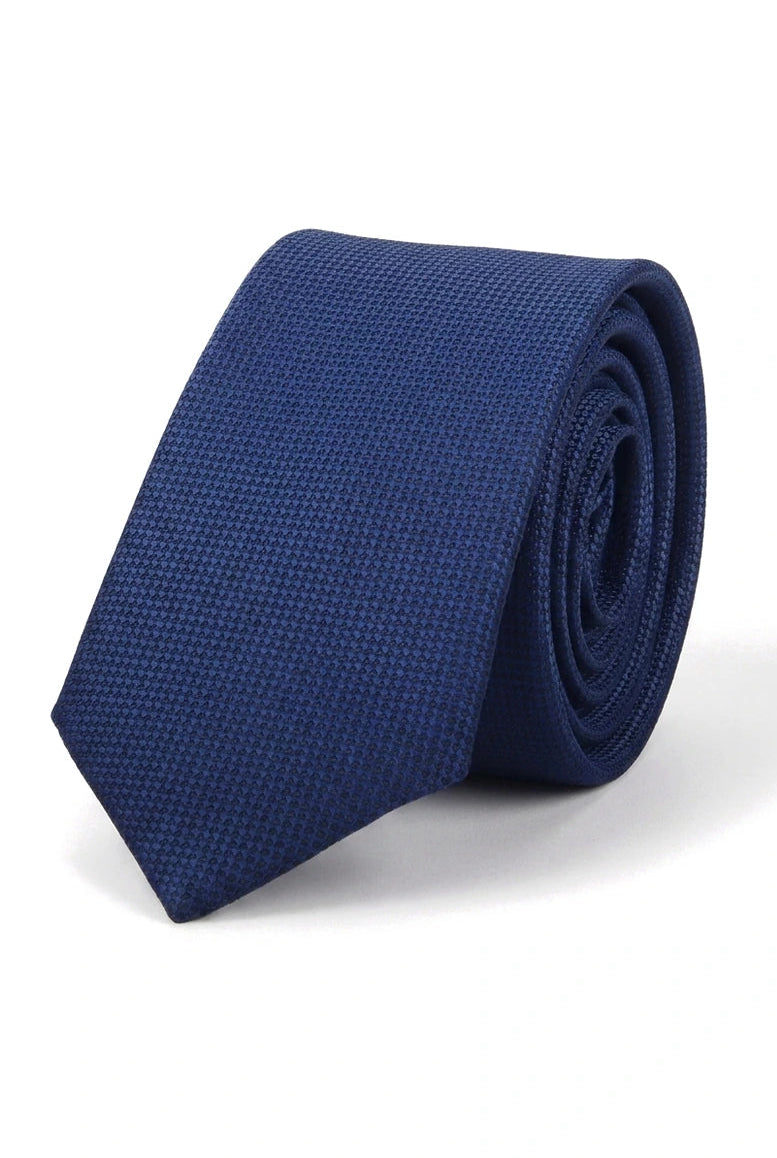 Herren Krawatte Einstecktuch Set Formelle Solide Krawatte - Marineblau