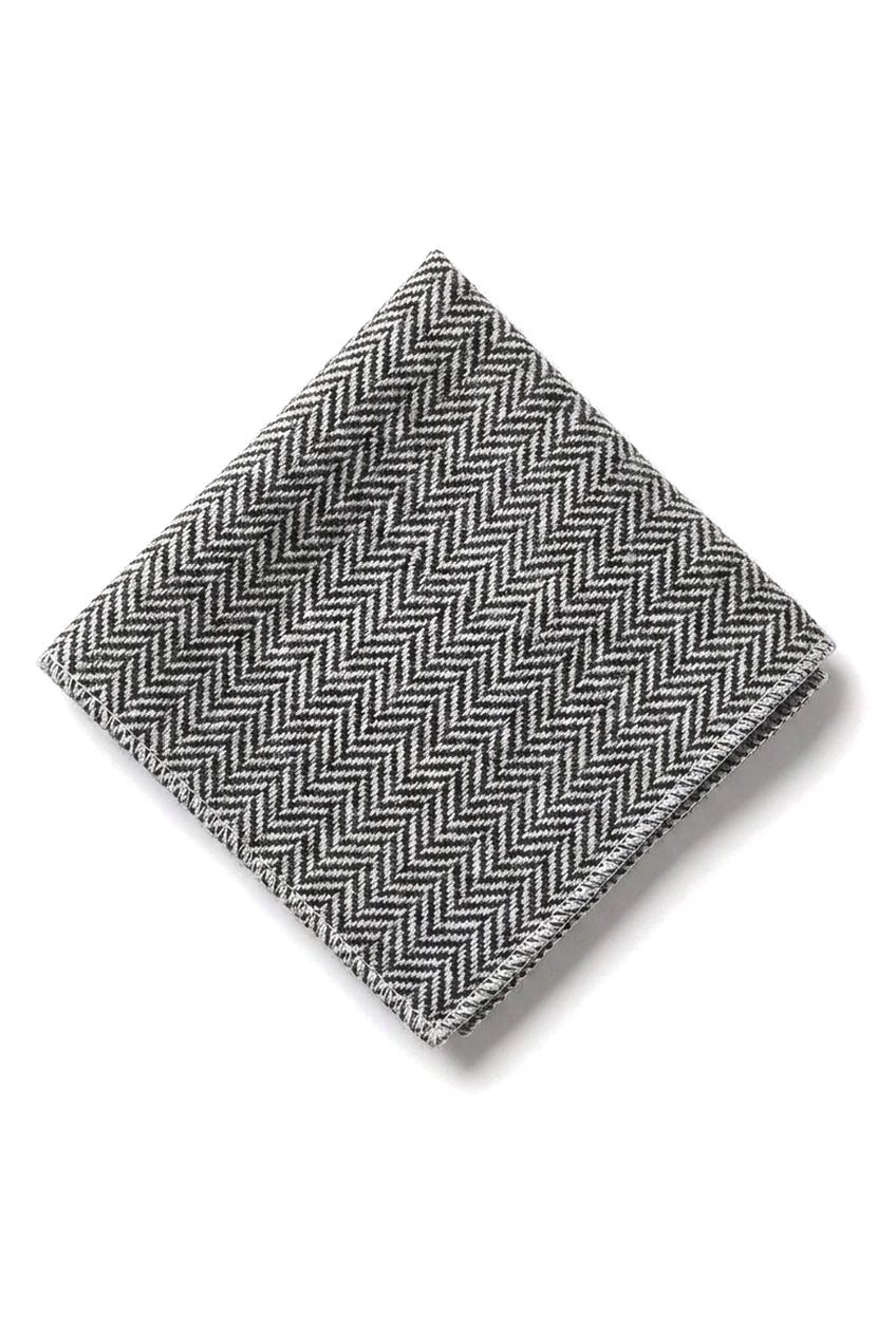 Herren Tweed Grau Krawatte Taschentuch Set Klassisches Britisches Erbe Wolle Fischgrät