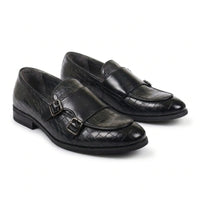 Herren-Loafer aus veganem Leder mit doppeltem Monk-Riemen
