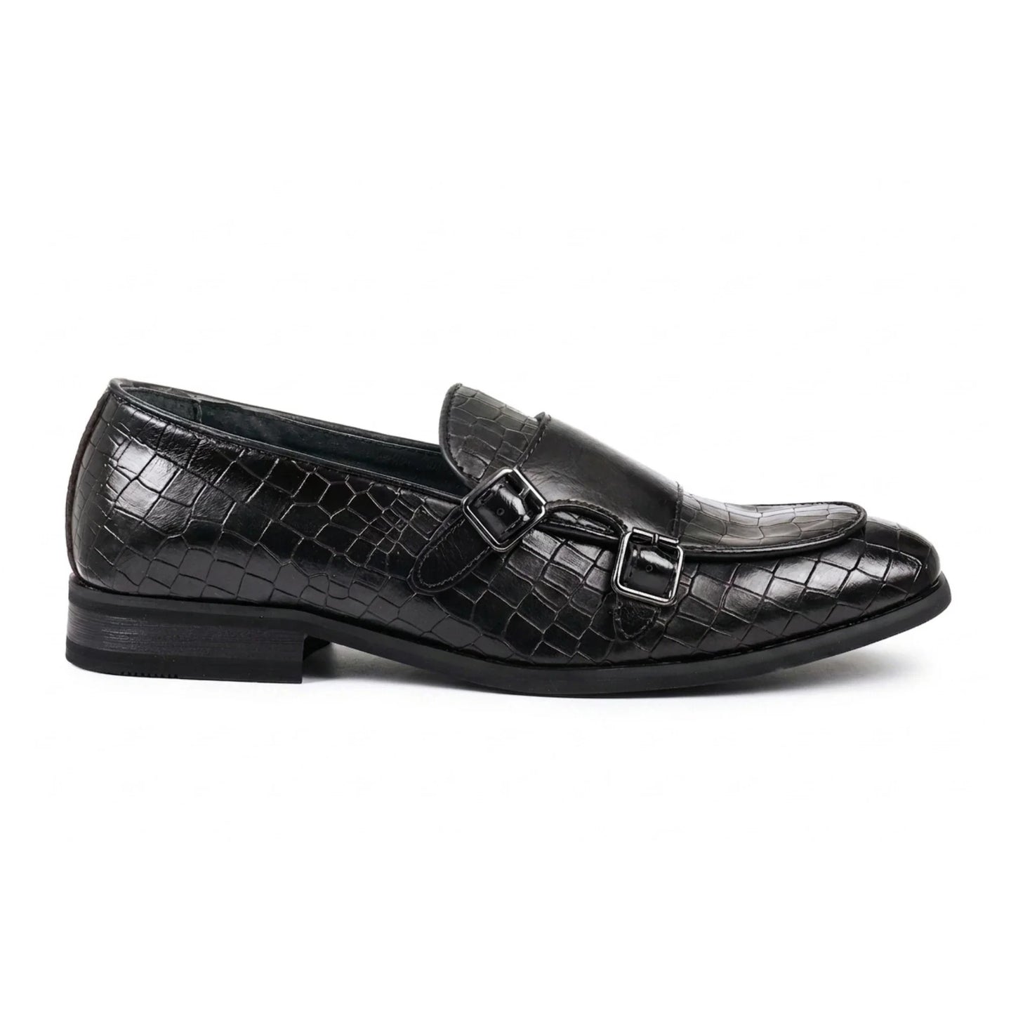 Herren-Loafer aus veganem Leder mit doppeltem Monk-Riemen