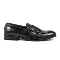Herren-Loafer aus veganem Leder mit doppeltem Monk-Riemen
