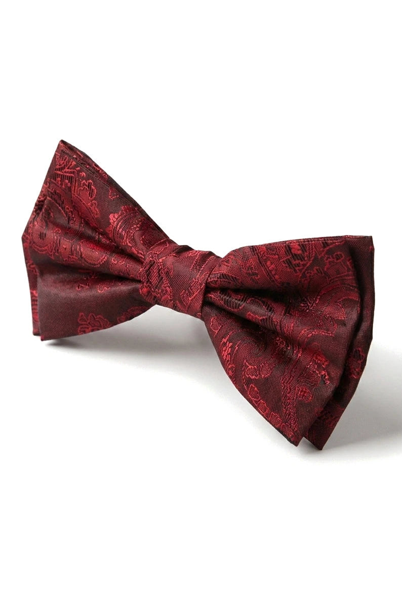 Geschenkset für Herren, Weinrot, Fliege, Einstecktuch, Manschettenknöpfe