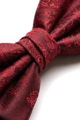 Geschenkset für Herren, Weinrot, Fliege, Einstecktuch, Manschettenknöpfe