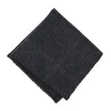 Herrenkrawatte aus Wollmischgewebe mit Fischgrätmuster und Tweed-Karo – Marineblau