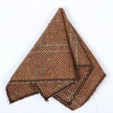 Herrenkrawatte aus Wollmischgewebe mit Fischgrätmuster und Tweed-Design – Eiche