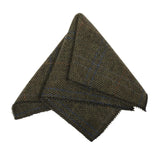 Herrenkrawatte aus Wollmischgewebe mit Fischgrätmuster und Tweed-Optik – Olivgrün