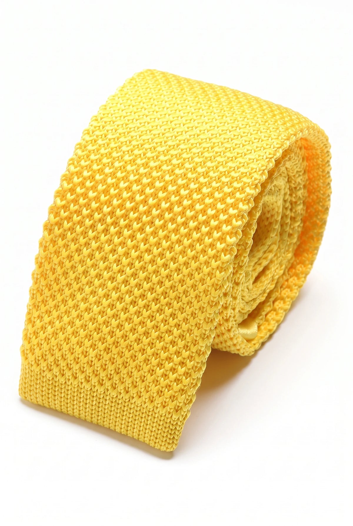 Gelbe Strickkrawatte für Herren