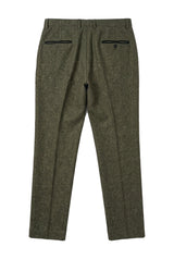 Oscar – Olivgrüne Tweedhose aus Wollmischung für Herren