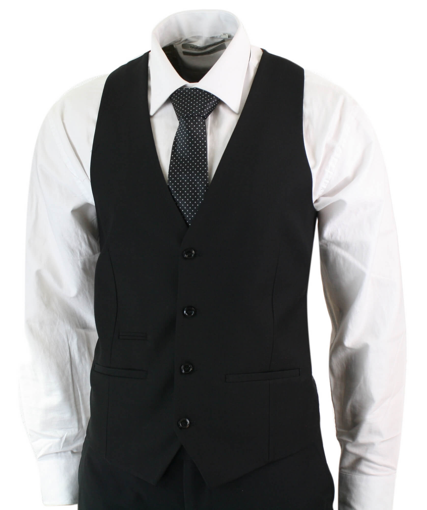 Paul Andrew Parker - Mens 3 Piece Black Tailored Fit Complete Suit Classic Door Man Mourning Funeral