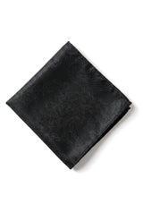 Paisley Hals schwarze Krawatte Geschenk-Set Einstecktuch Manschettenknöpfe Floral Satin