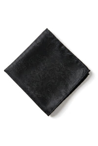 Paisley Hals schwarze Krawatte Geschenk-Set Einstecktuch Manschettenknöpfe Floral Satin