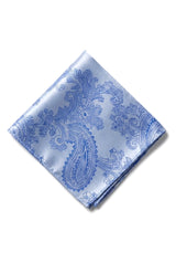 Paisley Hals blau Krawatte Geschenk-Set Einstecktuch Manschettenknöpfe Floral Satin