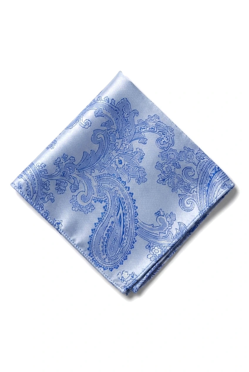 Paisley Hals blau Krawatte Geschenk-Set Einstecktuch Manschettenknöpfe Floral Satin