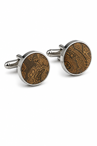 Paisley Hals Bronze Krawatte Geschenk-Set Einstecktuch Manschettenknöpfe Krawatte Floral Satin